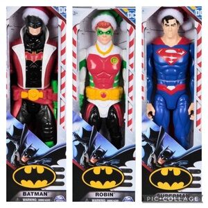 NWT DC Comics Holiday Edition Action Figures Batman, Robin & Superman Set
